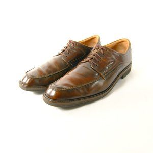 ECCO Men's 46 Leather Comfort Shank Technology Extra width Lace Up Oxford Shoes